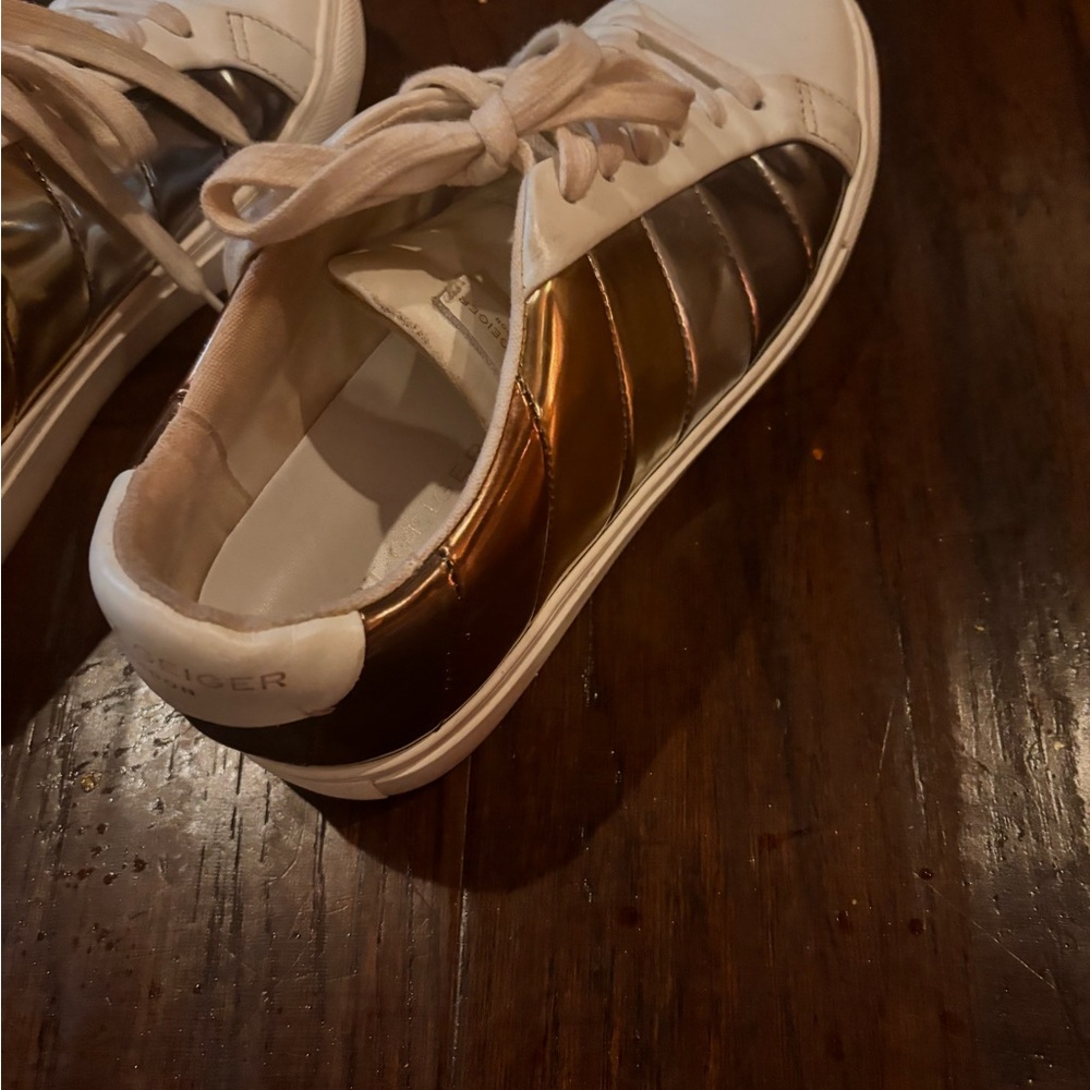 Kurt Geiger Gold/ Silver/ Bronze and White Sneakers - Picture 3 of 6